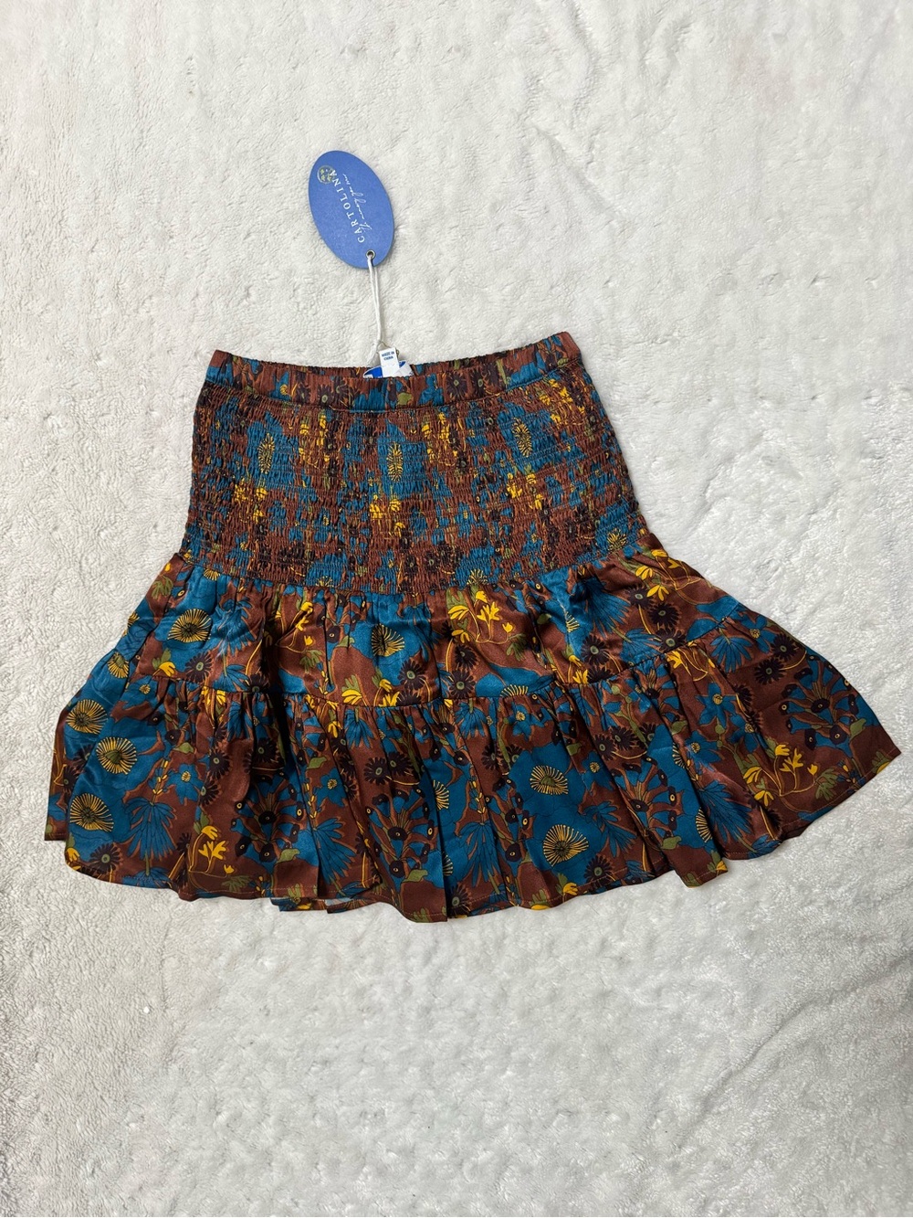 NWT- CARTOLINA KYLIE SILK SKIRT - YELLOWSTONE CHICORY - Picture 6 of 16